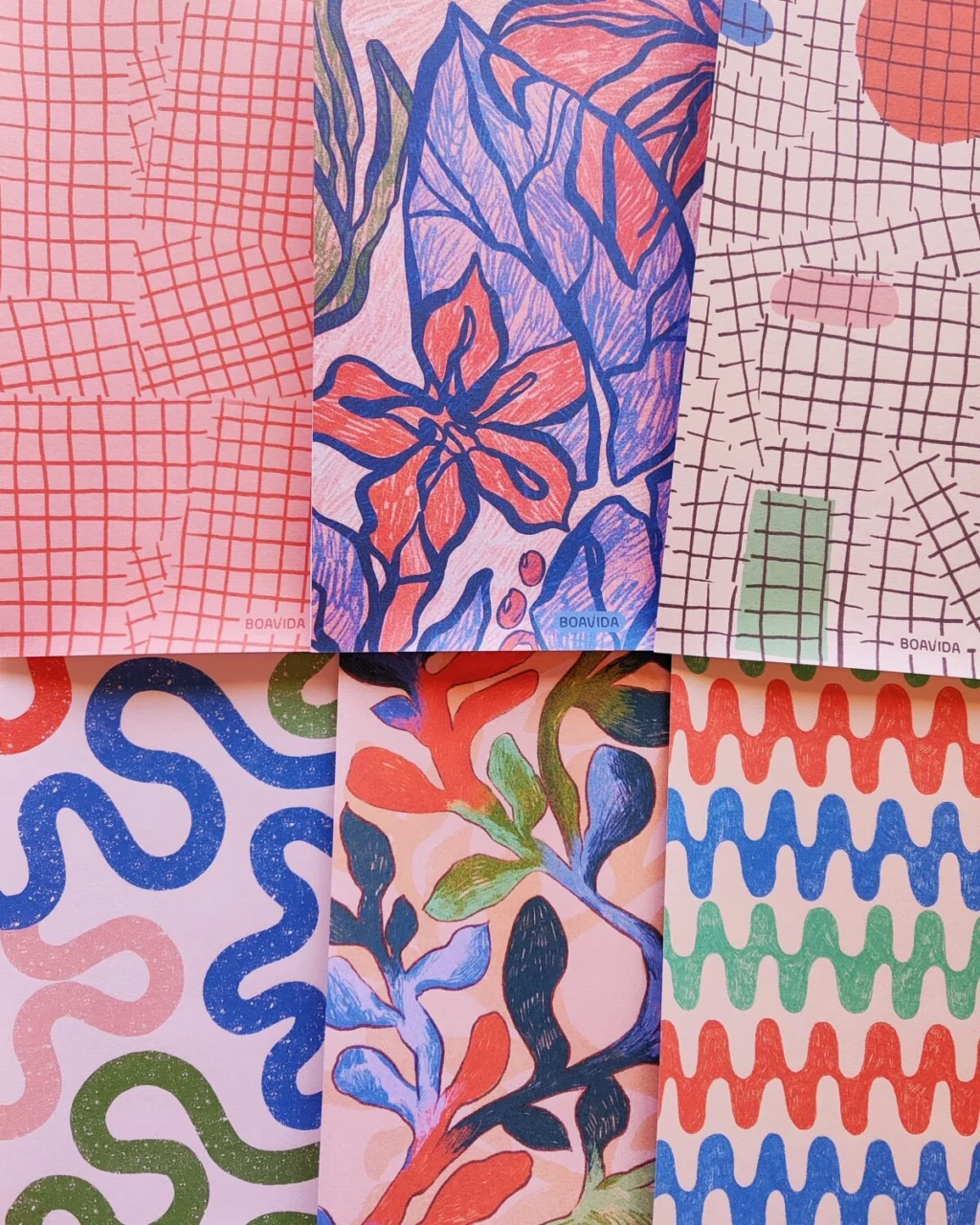 Set 40 papeles para Scrap - "Armonía Tricolor"