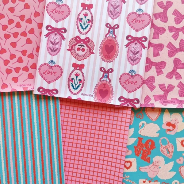 Set 40 papeles para Scrap - "El amor está en el aire"