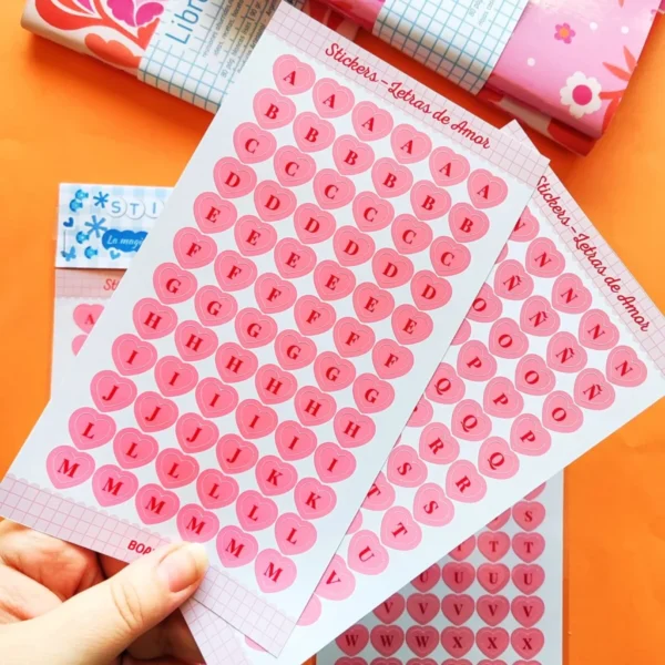 Sticker "Letras de amor "- abecedario corazones